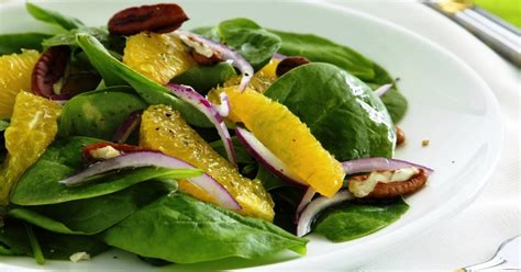 How many sugar are in spinach salad with orange - calories, carbs, nutrition