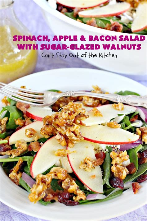 How many sugar are in spinach walnut salad with bacon - calories, carbs, nutrition