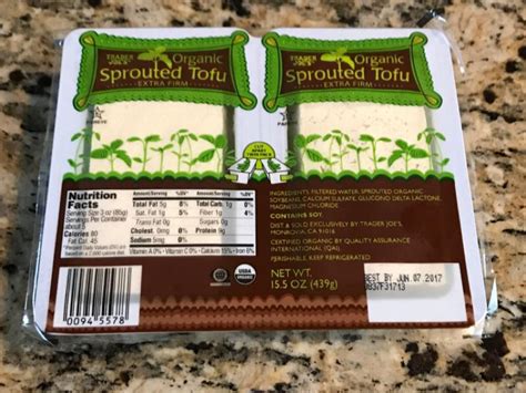 How many sugar are in sprouted tofu - calories, carbs, nutrition