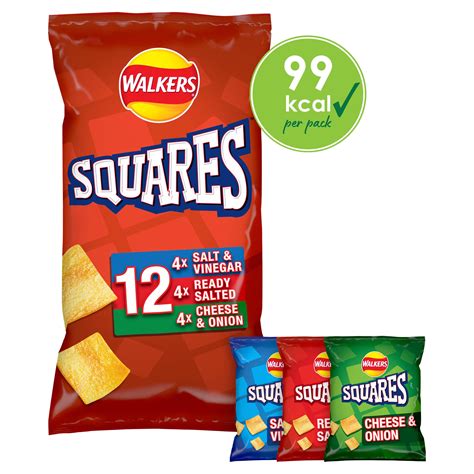 How many sugar are in squares crisps - calories, carbs, nutrition