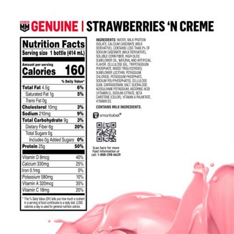 How many sugar are in strawberries n' cream shake - 1/6/14 - calories, carbs, nutrition