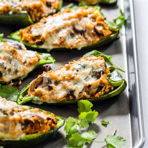 How many sugar are in stuffed poblano pepper - calories, carbs, nutrition