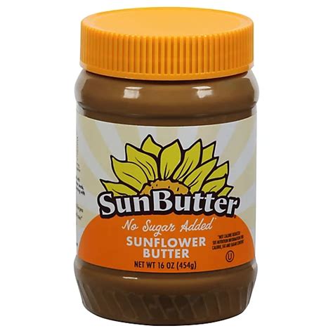 How many sugar are in sunflower butter - calories, carbs, nutrition