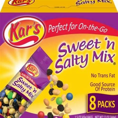 How many sugar are in sweet and salty mix, kar's - calories, carbs, nutrition