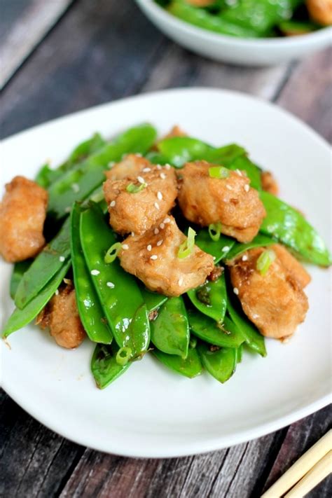 How many sugar are in sweet and sour chicken with tropical rice and gingered snow peas - calories, carbs, nutrition