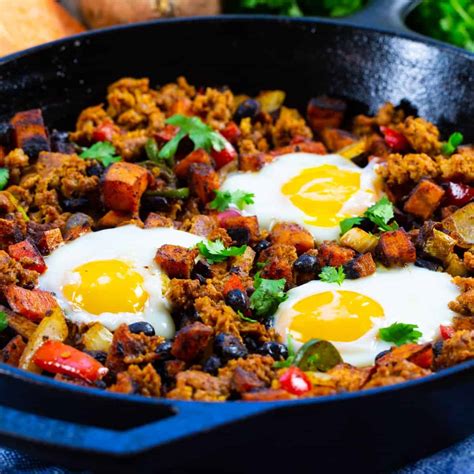 How many sugar are in sweet potato chorizo hash - calories, carbs, nutrition