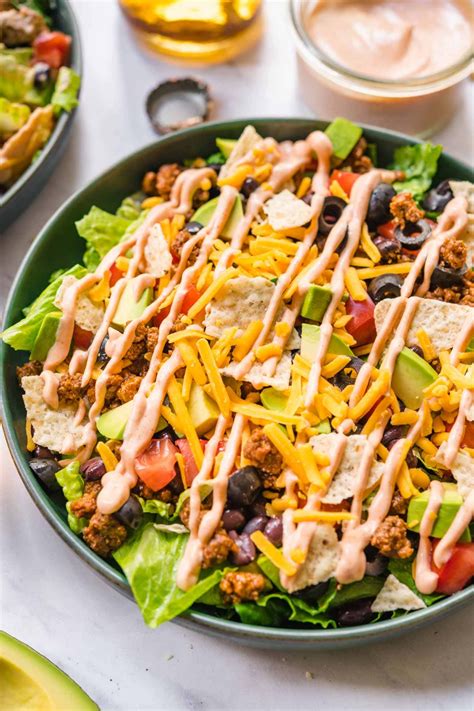 How many sugar are in taco beef salad - calories, carbs, nutrition