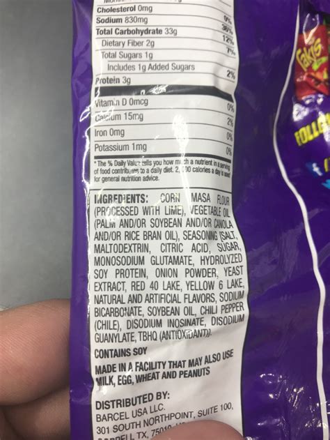 How many sugar are in takis - calories, carbs, nutrition