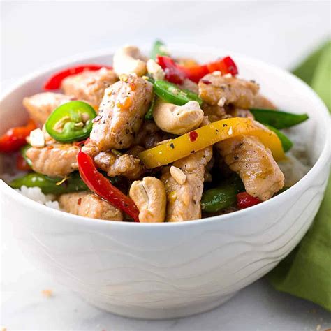 How many sugar are in teriyaki cashew pork stir fry - calories, carbs, nutrition