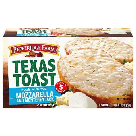 How many sugar are in texas toast mozzarella & monterey jack - calories, carbs, nutrition