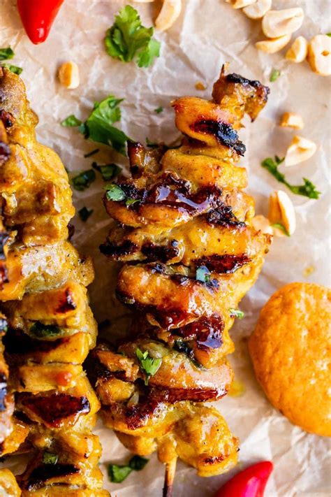 How many sugar are in thai chicken satay skewers - calories, carbs, nutrition