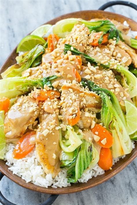 How many sugar are in thai chicken with peanuts - calories, carbs, nutrition
