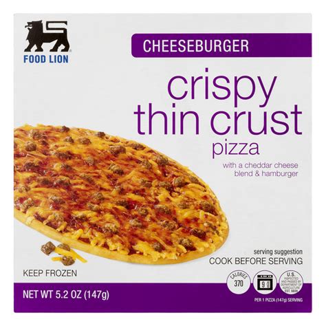 How many sugar are in thin crust cheeseburger pizza - calories, carbs, nutrition