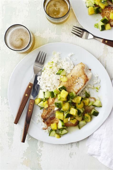 How many sugar are in tilapia seared hawaiian relish & coconut rice - calories, carbs, nutrition