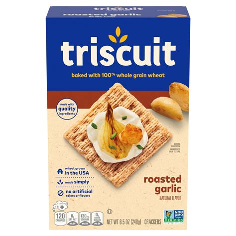 How many sugar are in tlc party crackers - roasted garlic & thyme - calories, carbs, nutrition