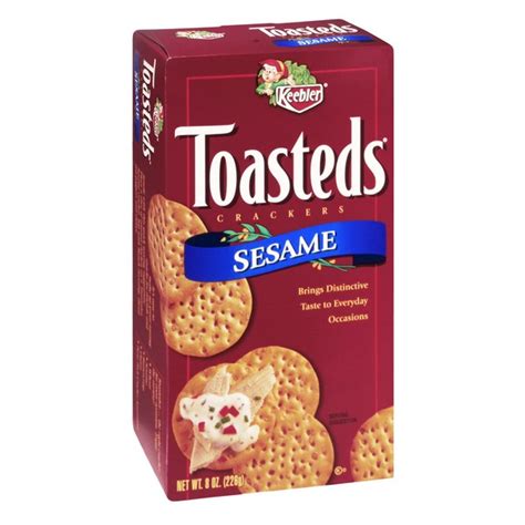 How many sugar are in toasteds crackers - sesame - calories, carbs, nutrition