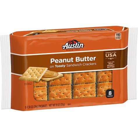 How many sugar are in toasty crackers - peanut butter - calories, carbs, nutrition