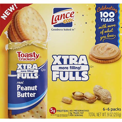 How many sugar are in toasty crackers with peanut butter - calories, carbs, nutrition