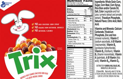 How many sugar are in trix cereal bars - calories, carbs, nutrition