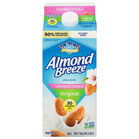 How many sugar are in true almond milk unsweetened - calories, carbs, nutrition