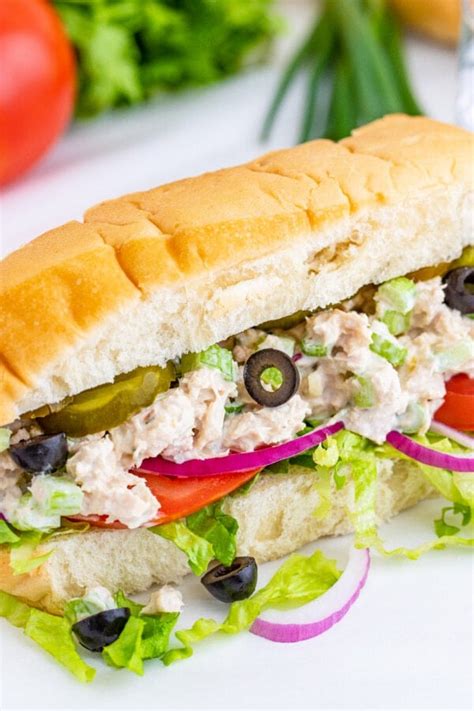 How many sugar are in tuna salad mini sub withpotato salad - calories, carbs, nutrition