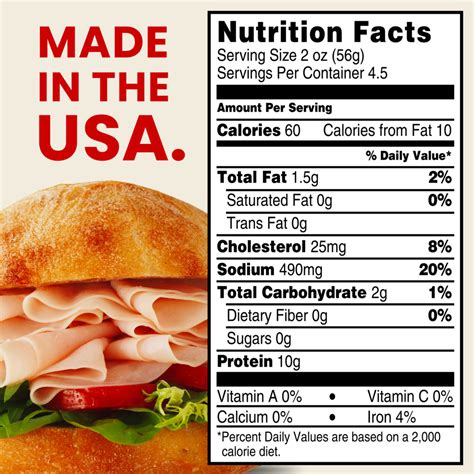 How many sugar are in turkey breast & ham 6