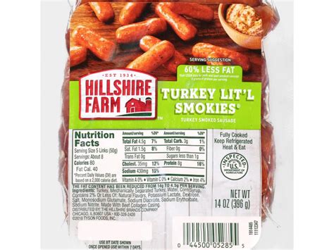 How many sugar are in turkey lil smokies - calories, carbs, nutrition