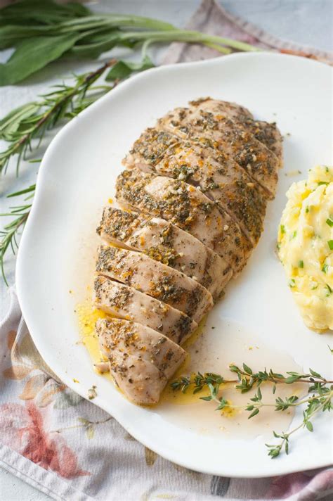 How many sugar are in turkey tenderloin with herb butter - calories, carbs, nutrition