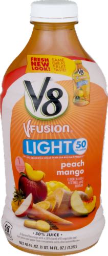 How many sugar are in v-fusion light- peach mango - calories, carbs, nutrition