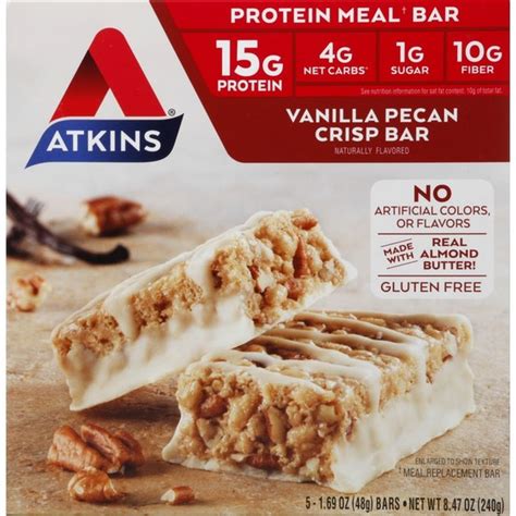 How many sugar are in vanilla crisp bar - calories, carbs, nutrition