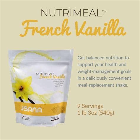 How many sugar are in vanilla nutrimeal - calories, carbs, nutrition