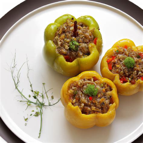 How many sugar are in vegetable and lentil stuffed peppers - calories, carbs, nutrition