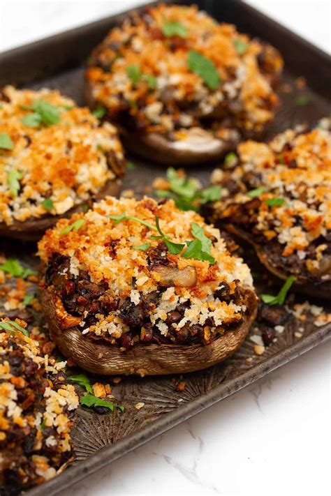 How many sugar are in vegetable stuffed portobello mushrooms-occ - calories, carbs, nutrition