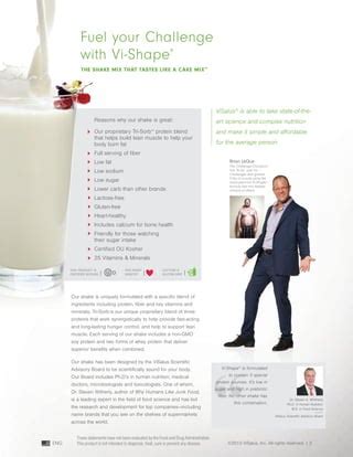 How many sugar are in vi shake water - calories, carbs, nutrition