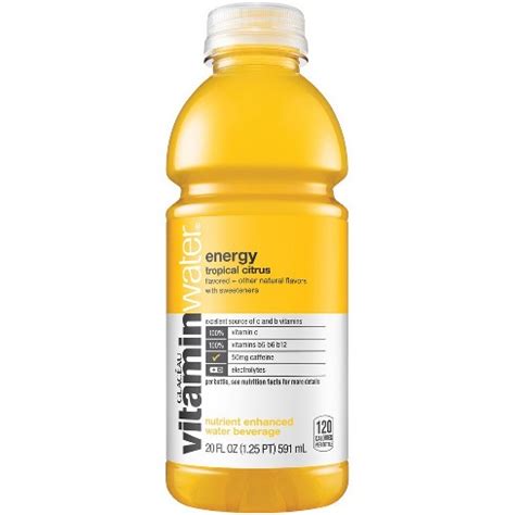 How many sugar are in vitamin water - energy (tropical citrus) - calories, carbs, nutrition