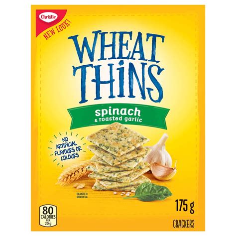 How many sugar are in wheat thins spinach and roasted garlic - calories, carbs, nutrition