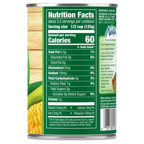 How many sugar are in whole kernel corn - calories, carbs, nutrition