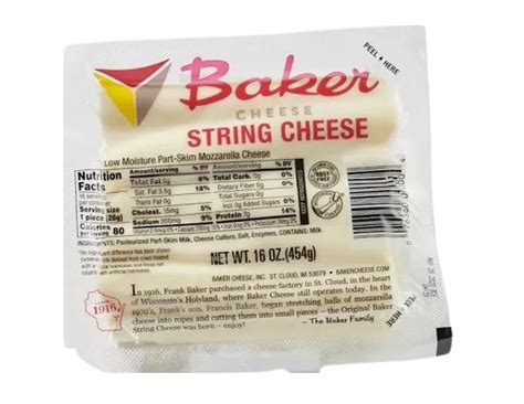 How many sugar are in wisconsin string cheese - calories, carbs, nutrition