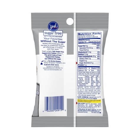 How many sugar are in york peppermint patties - calories, carbs, nutrition