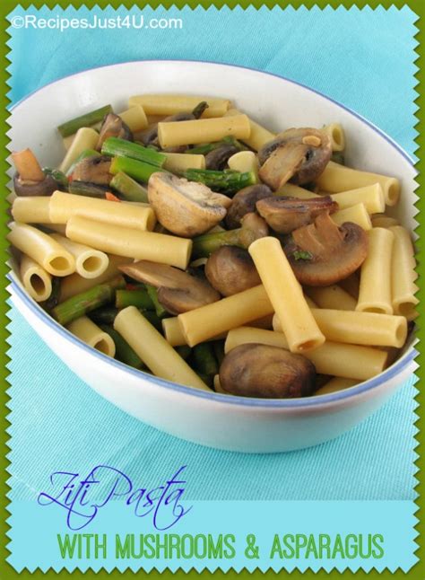 How many sugar are in ziti parmesan with asparagus, mushrooms - calories, carbs, nutrition
