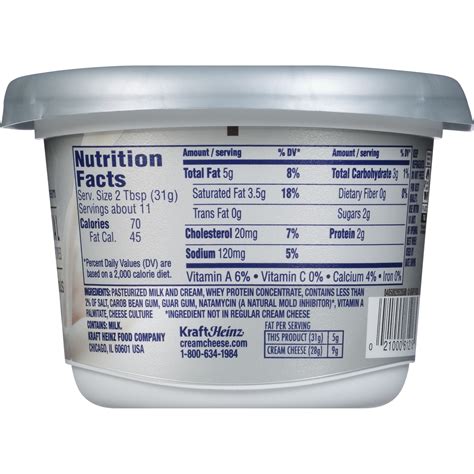 How much fat is in 1/3 less fat - calories, carbs, nutrition