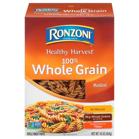 How much fat is in 100% whole wheat rotini - calories, carbs, nutrition