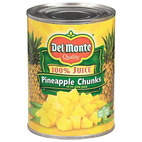 How much fat is in 100 % juice pineapple chunks - in its own juice - calories, carbs, nutrition