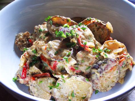 How much fat is in aegean potato salad, roasted red potatoes - calories, carbs, nutrition