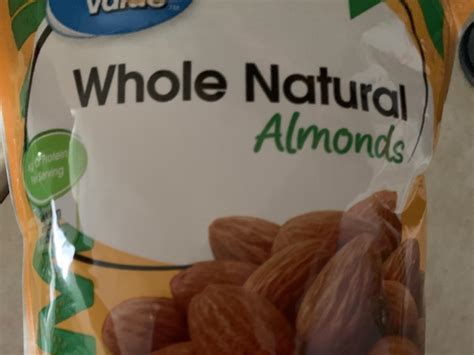 How much fat is in almonds - whole natural - calories, carbs, nutrition