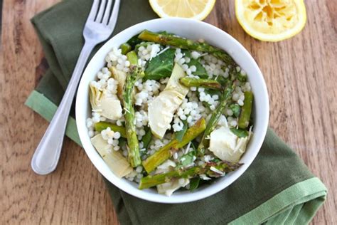 How much fat is in artichoke asparagus couscous with romano - calories, carbs, nutrition