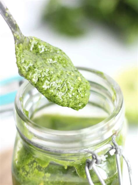 How much fat is in asian pesto sauce - calories, carbs, nutrition