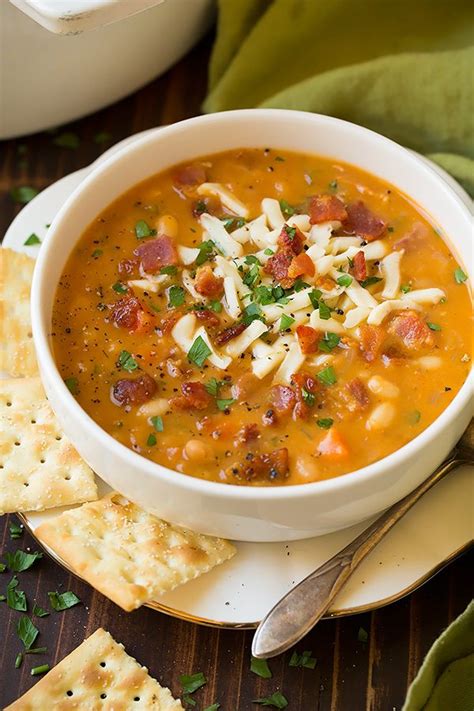 How much fat is in bean with bacon soup - calories, carbs, nutrition