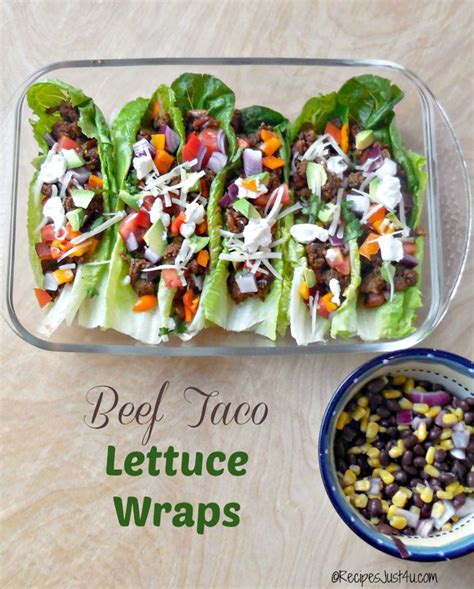 How much fat is in beef taco lettuce wrap - calories, carbs, nutrition