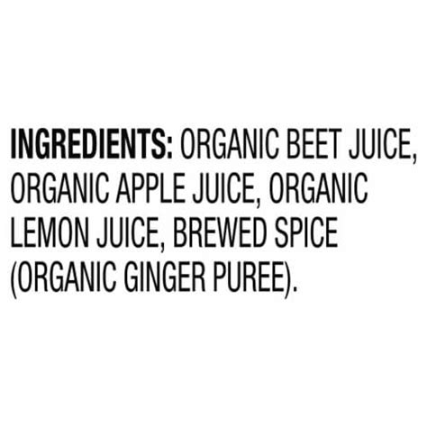 How much fat is in bev lemonade beet apple ginger 8 fl oz - calories, carbs, nutrition